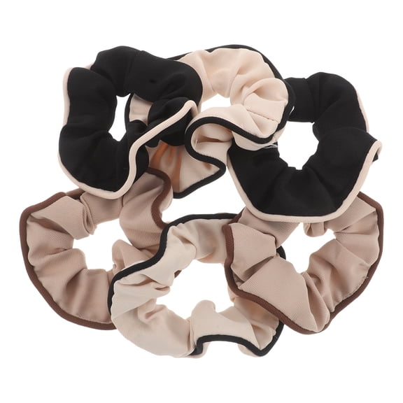 PENIKOKO 6-Pack Large Soft Cotton Linen Hair Scrunchies in Coffee Color, Gentle Fabric Hair Ties for Home and Daily Use