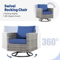 thumbnail image 4 of Vcatnet 10 Pieces Patio Furniture Set Outdoor Sectional Sofa All Weather PE Rattan Wicker Conversation Set with Swivel Rocking Chairs and Fire Pit Table for Garden,Porch,Navy Blue, 4 of 10