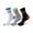 White/Gray/Black, variant on 3 Pairs Cycling Socks with Reflective Yarn, Moisture Wicking, High Elasticity, Shock Absorption for Running, Cycling, Basketball, Badminton (White/Blue/Black)