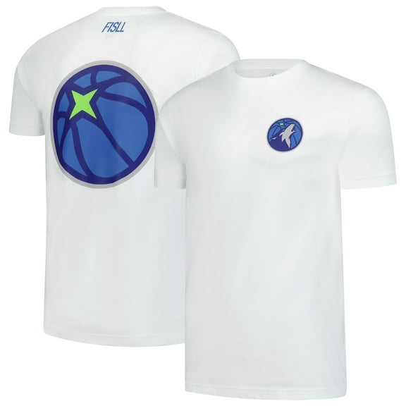 Unisex-FISLL  White Minnesota Timberwolves Burst Logo T-Shirt