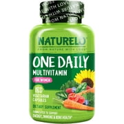 NATURELO One Daily Multivitamin for Women - Energy Support - Whole Food Supplement to Nourish Hair, Skin, Nails - Non-GMO - No Soy - Gluten Free - 120 Capsules - 4 Month Supply