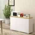 thumbnail image 2 of HOMCOM Armoire de Rangement Buffet Bahut avec 3 Portes Blanc, 2 of 10