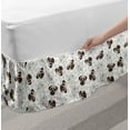 thumbnail image 2 of Dog Bed Skirt, Pug Portraits Traces Paw Print Background Canine Pet Illustration Mammal Animal, Elastic Bedskirt Dust Ruffle Wrap Around for Bedding Decor, 4 Sizes, Beige Brown Tan, by Ambesonne, 2 of 2