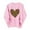 Pink1, variant on Levmjia Women Hoodless Sweater Tops Valentine's Day Printed Round Neck Sweatshirt Long Leeves Pullover Tunic Fashion Loose Casual Fall Winter Shirts