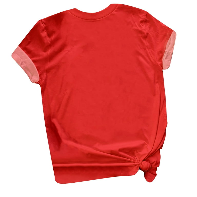 LWZWM Trendy Fall Clothes for Women 2022 Tiktok Business Sweatshirt  Patchwork Round Neck T-Shirt Autumn Floral Print Blouse Red XL 