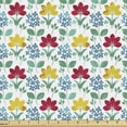 thumbnail image 1 of Floral Fabric by the Yard Upholstery, Ornamental Art of Colorful Repeating Spring Garden Flowers Leaves Blossoms, Decorative Fabric for DIY and Home Accents, White Multicolor by Ambesonne, 1 of 5