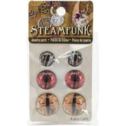 Steampunk Acrylic Accents 6/Pkg-Dragon Eyes Earthtones