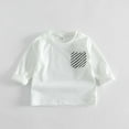 thumbnail image 2 of Mercatoo Baby Boys Cute Striped T-Shirt Kids Girls Long Sleeve Crewneck Pullover Sweatshirt Pocket School Basic Top, 2 of 5