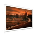 thumbnail image 2 of Designart 'The Road By The Farm In Dark Pink Sunset' Farmhouse Framed Art Print, 2 of 4