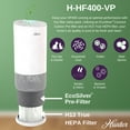 thumbnail image 4 of Hunter Fan Company  H-HF400-VP Replacement Filter Value Pack with HEPA EcoSilver Pre-Filter for HP400 Air Purifier Series, 3 Piece Set, White, 4 of 11