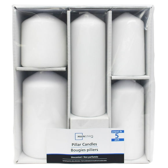 Mainstays Unscented Pillar Candle Set
