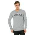thumbnail image 2 of Daxton Retro Houston Arch Font Long Sleeves T Shirt Soft Medium Weight Cotton, Hgray Tee Black Font, S, 2 of 2