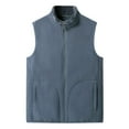 thumbnail image 4 of Virmaxy Women's Fleece Vests Pure Color Sleeveless Plush Vest Cardigan Vest Versatile Zipper Blouse Fuzzy Faux Shearling Lapel Zipper Winter Warm Vests Dark Gray XXXL, 4 of 5