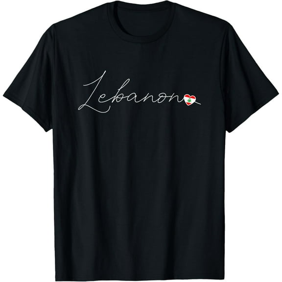 Lubnan Simple Love Lebanese Flag Heart on Lebanon T-Shirt