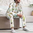 thumbnail image 5 of Mens Pajamas Set, Cactus Succulents potted plant Button Down Long Sleeve Loungewear Sleepwear Pjs sets for Men, 5 of 5