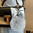 thumbnail image 5 of Hometravel Round Pom Pom Keychain, Fashion Bow Accessory Bag Charm, Cute Decorative Key Chain for Purse Backpack, 5 of 6