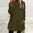 thumbnail image 2 of Odeerbi Women's Sherpa Pullover Oversized Fuzzy Fleece Sweatshirt with Pocket Winter Warm Loose Solid Round Neck 2025 Long Sleeve Tops Green, 2 of 4