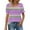 Purple, variant on ShiShine Tops for Women Summer Casual Ruffle Trim Sleeve Gradient Color Square Neck T Shirts