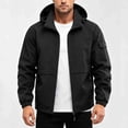 thumbnail image 6 of LYSMORA Mens Hooded Softshell Jacket Cargo Sleeve Pocket Zipper Side Pockets Elastic Cuff Windproof Daily Outdoor Coat, 6 of 7