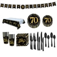 thumbnail image 4 of veasfak Birthday Party Supplies Anniversaries Serves 16 Guests Disposable Dinnerware 70th, 4 of 9
