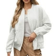 thumbnail image 2 of Bomber Jackets for Women 2025 Fall Long Sleeve Jacquard Lightweight Zip Up Casual Jackets Coat with Pockets Outerwear, 2 of 6