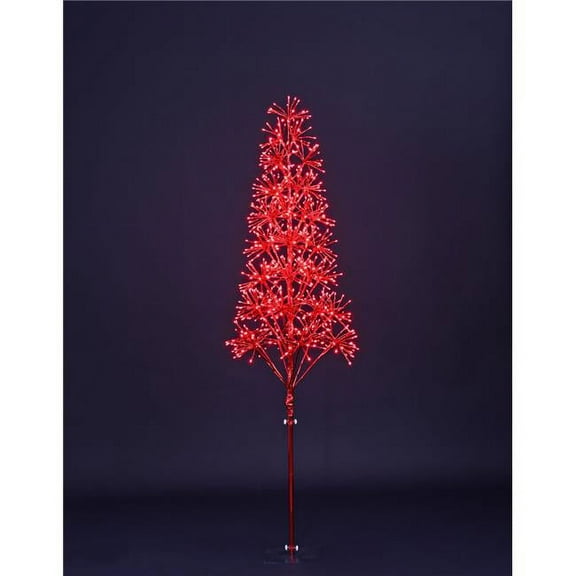 Queens of Christmas LED-TR3D06-LRE 6 ft. Red Starburst LED Tree