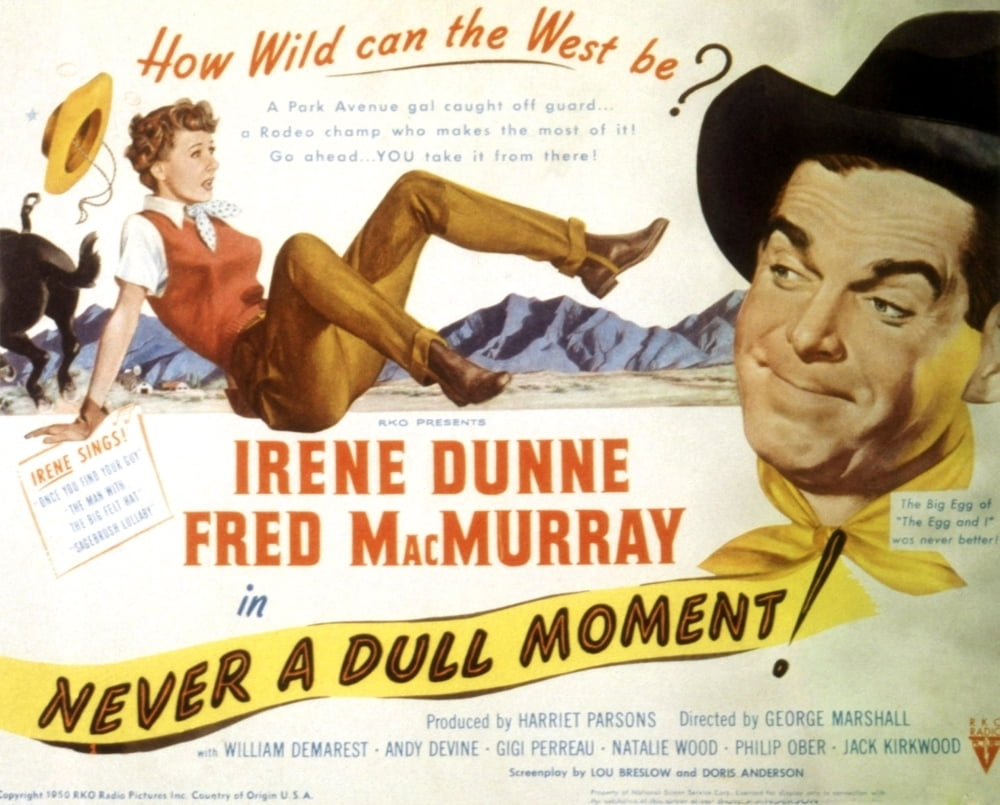 Never A Dull Moment Irene Dunne Fred Macmurray 1950 Movie Poster