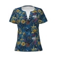 thumbnail image 3 of Naloa Halloween Elements Print T-Shirts Short Sleeve V Neck Tees for Women Fashion Tops Trendy Lightweight Soft Casual Summer Outfits Clothes, 3 of 5