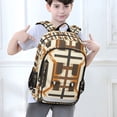 thumbnail image 6 of FORMRS Unisex School Backpack 17" Student Travel Bag with Laptop Compartment, Beige Geometric, 6 of 7