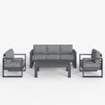 thumbnail image 2 of LayinSun 4 Piece Hight Back Aluminum Outdoor Furniture Set with Coffee Table, Modern Patio Conversation Sets, 2 of 7