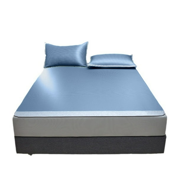 Colchoneta Refrescante de Seda Helada Qazbgdl para Dormir En Verano | Cubrecolchón Plegable y Lavable a Máquina | Almohadilla Refrescante Suave con Funda de Almohada | 90 X 200 Cm