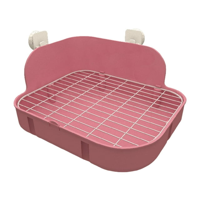 Caja de arena para conejos, orinal de esquina, entrenador, inodoro, ropa de cama de plástico, caja para orinal Zulema Inodoro para bandeja de arena para conejos