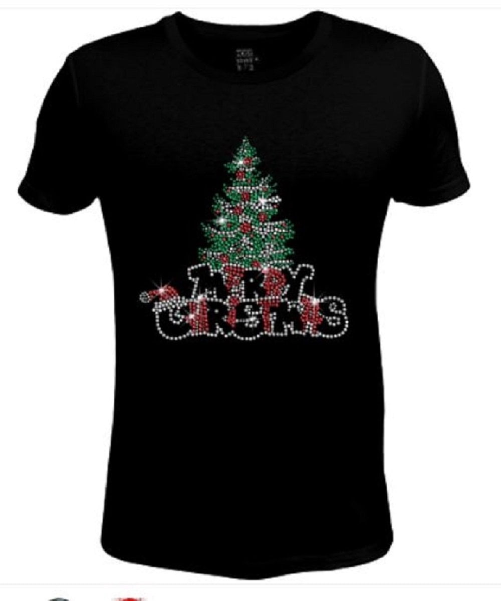 Bling Christmas Pine Tree Women's t 
