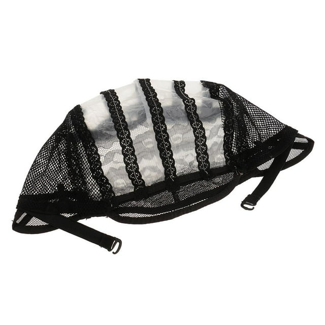 Casquillo de Peluca Zulema Red de Cordón Accesorios de Pelucas Negro Gorra de peluca de encaje