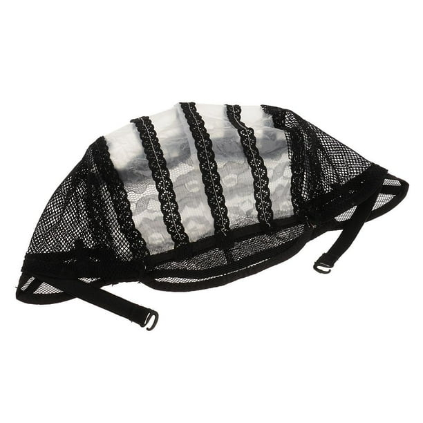 Casquillo de Peluca Zulema Red de Cordón Accesorios de Pelucas Negro Gorra de peluca de encaje