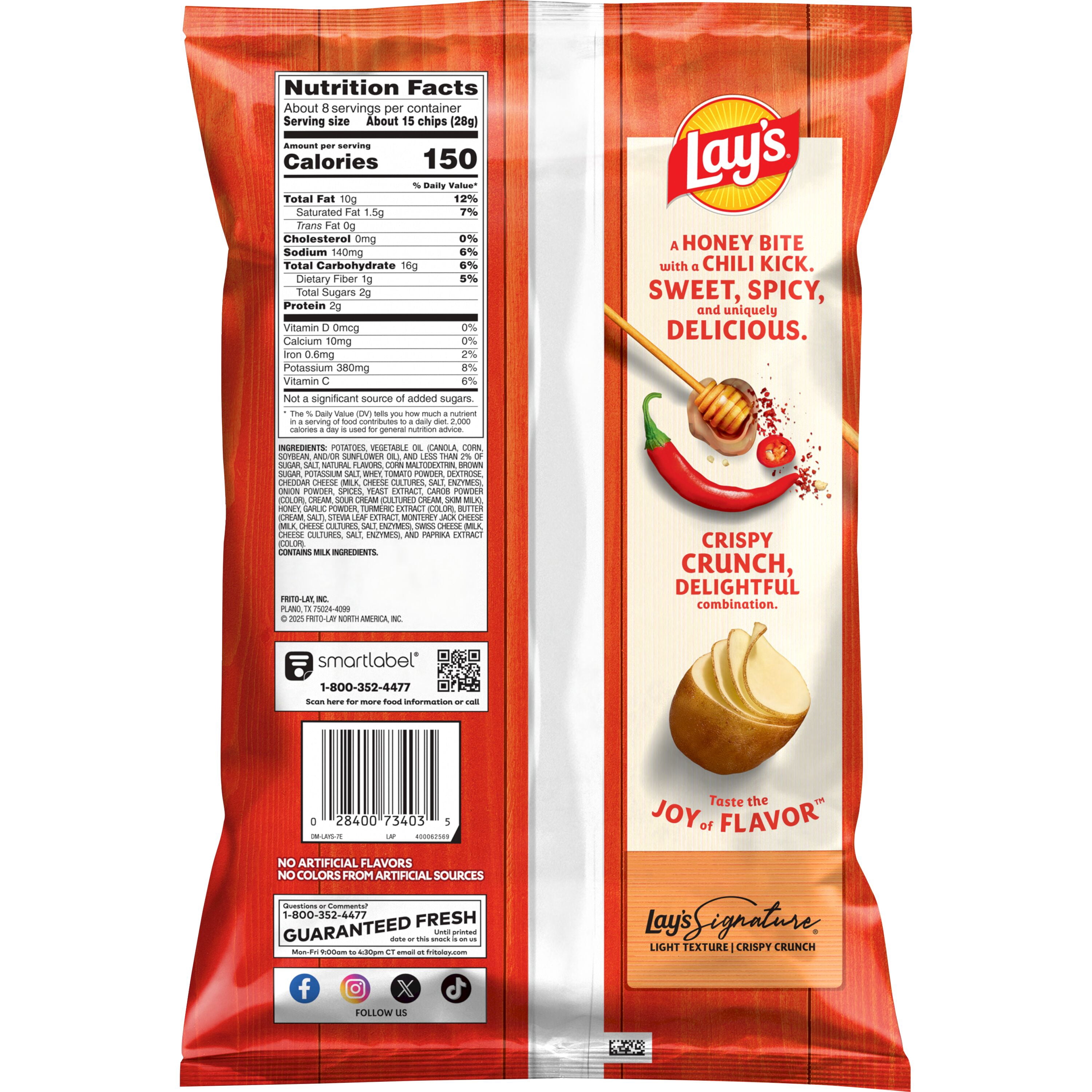 Lay's Potato Chips Sweet and Spicy Honey 7.75 oz, Bag