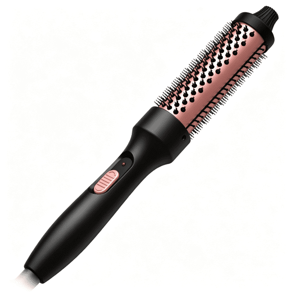 KASIU Thermal Curling Iron Brush 1 1/4-Inch Barrel Hair Styling Tools All Hair Types Fast Heat Up Curl Wand Anti-Scald Hair Curler Hot Brush Dual Voltage 100-240V Travel Protective Glove