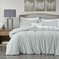 thumbnail image 2 of Chezmoi Collection Solid Light Gray 100% Washed Cotton Duvet Cover Set King Size, 3-Piece Luxury Soft Breathable Smooth Cooling Comforter Cover with Button Closure, 2 of 9