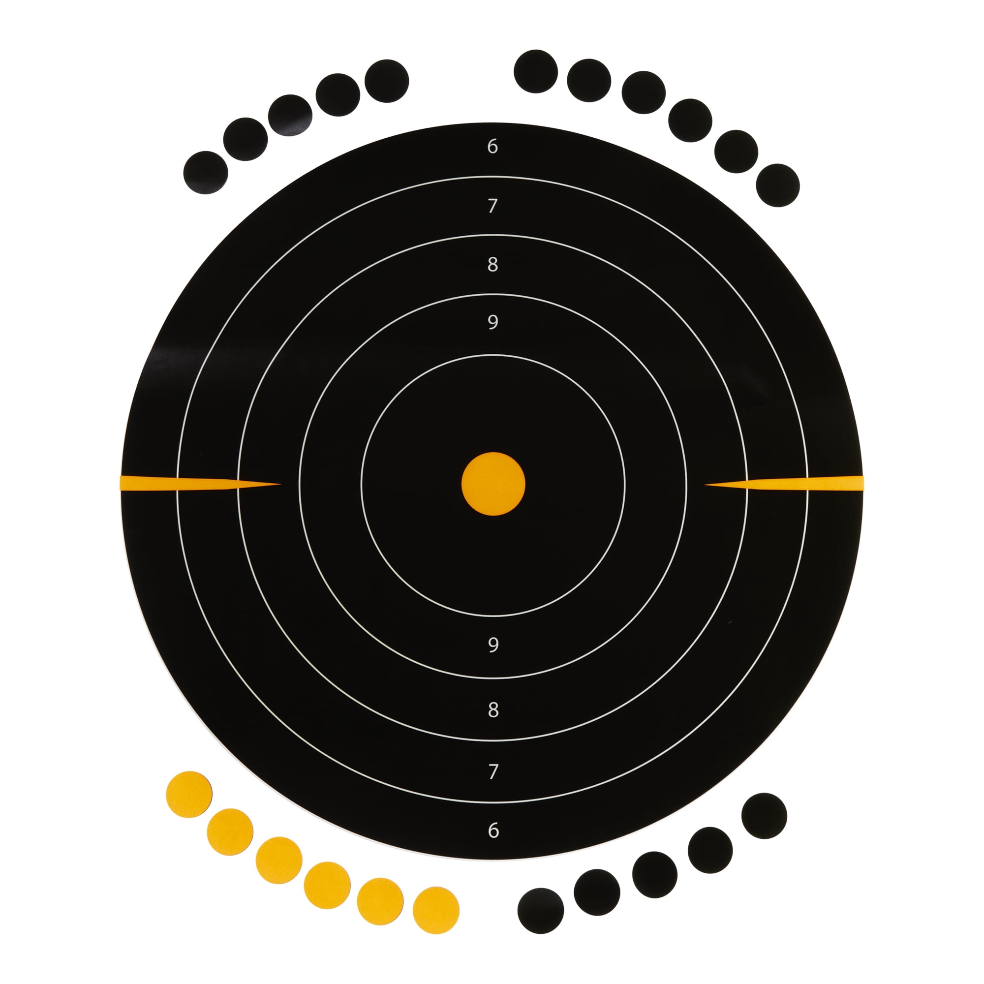 Ez Aim Adhesive Splash Reactive Paper Shooting Targets, Bullseye, 12"W x 12"H, 5-Pack, Black/Orange, 2 Pack