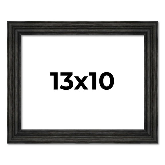 13x10 Distressed/Aged Black Complete Wood Picture Frame with UV Acrylic, Foam Board Backing, & Hardware
