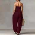 thumbnail image 5 of Vhkiploz A-Line Jumpsuit For Women's One Piece Strapless Bandeau Summer Sweatsuits Beach Vacation Travel Athletic Outfit Sets Boat Neck Sleeveless Solid Color Outwear Rompers With Pockets, 5 of 5