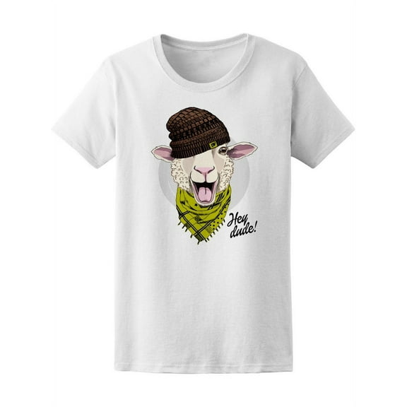 Hey Dude Cool Dressed Sheep T-Shirt Women -Image by Shutterstock, Female XX-Large