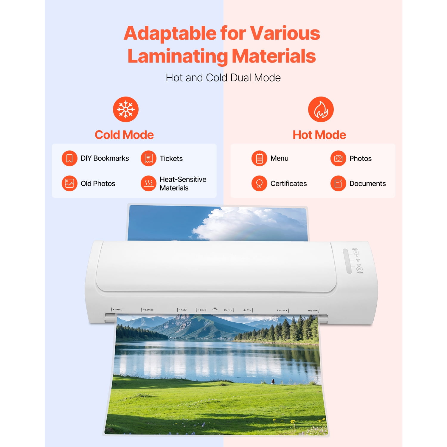 KFFKFF Lamination Device, Suitable for Maximum A3 Paper Size, Rapid Heat-Up in 60 Seconds, Thermal Laminating Machine with 3-5 mil Thickness, Perfect for Domestic, Commercial, White and Grey