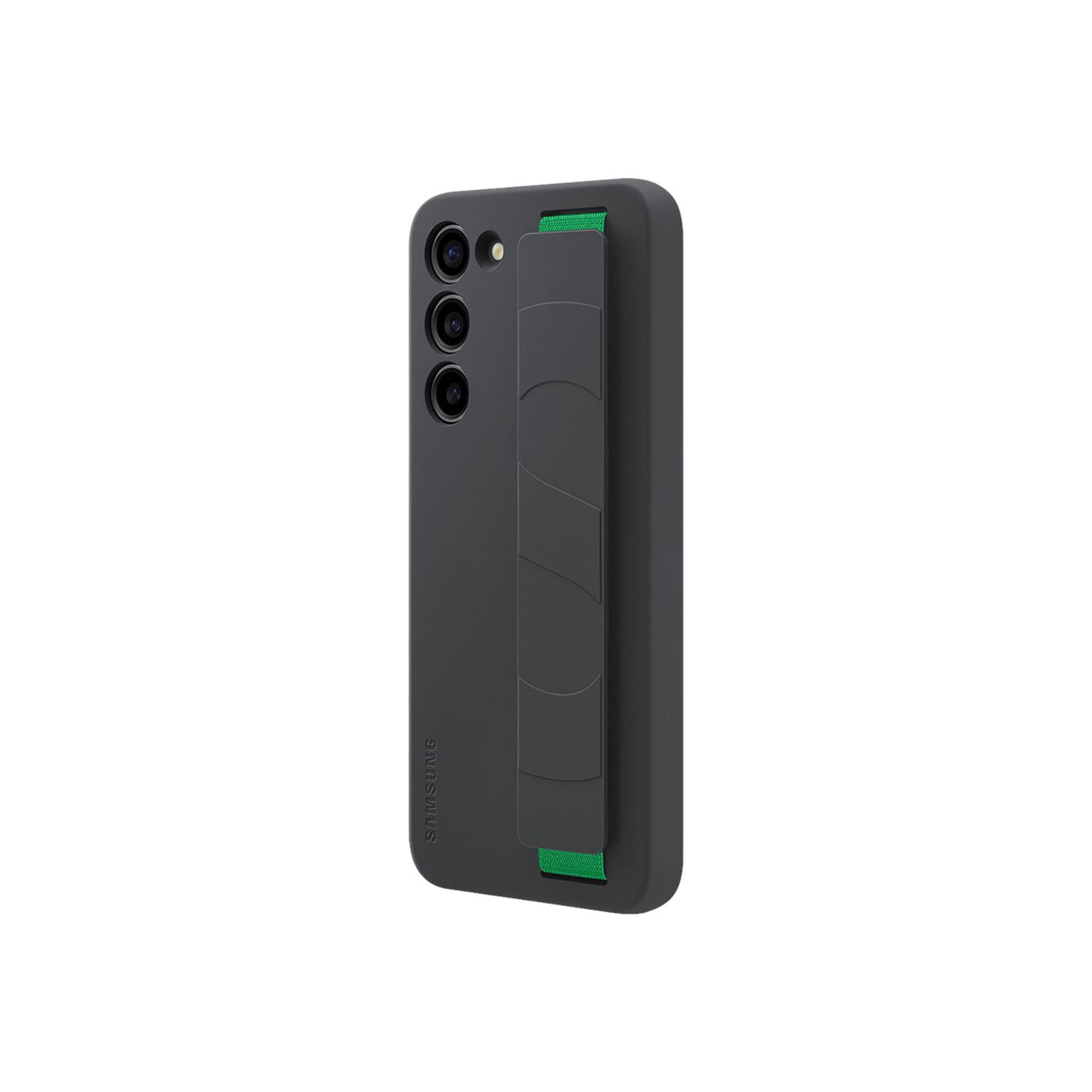 SAMSUNG Galaxy S23+ Plus Silicone Grip Phone Case, Protective Cover w/ Silky Smooth Texture, Detachable Strap, US Version, EF-GS916TBEGUS, Black