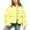 Yellow, variant on Womens Padded Coats Button down Long Sleeve Crew Neck Thicken Jackets Winter Coat with Pockets