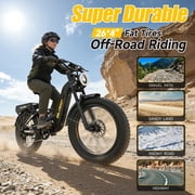 Helokeep 26 Black Fat Tire High Performance Cargo Electric Bike for Women, 4000W Peak 2000W, 40MPH, 48V 25Ah UL2849 Off-Road Ebike