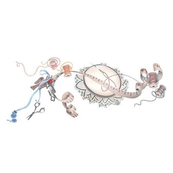Stitch In Time Sewing Wall Stencil - DEE492 by DeeSigns