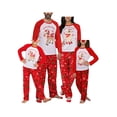thumbnail image 1 of Qiylii Christmas Family Matching Pajamas Set, Cartoon Deer Print Round Collar Tops+Trousers, 1 of 9