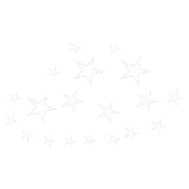 Calcomanías de Espejo Acrílico 19uds Unique Bargains Estrella Plata