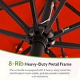 thumbnail image 3 of Scafild | 10ft Outdoor Patio Umbrellas with Solar Lights, 3 Tier Vented Large Market Table Umbrella with 8 Sturdy Ribs & 1.5" Pole UV Protection for Garden Deck Backyard Pool - Red, 3 of 9